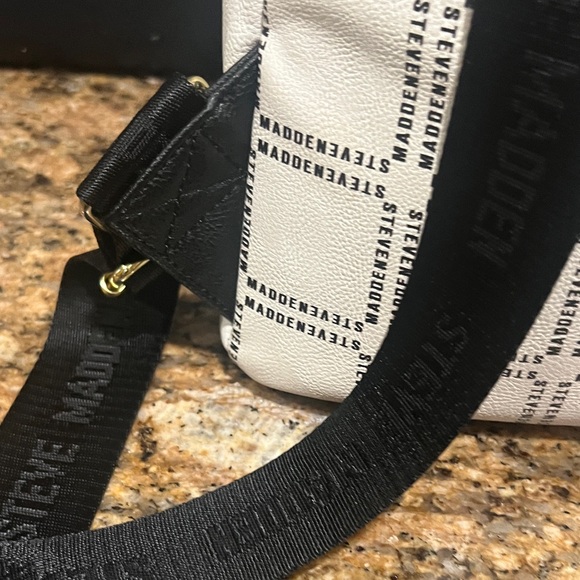 Steve Madden White and Black Logo Backpack main image 9